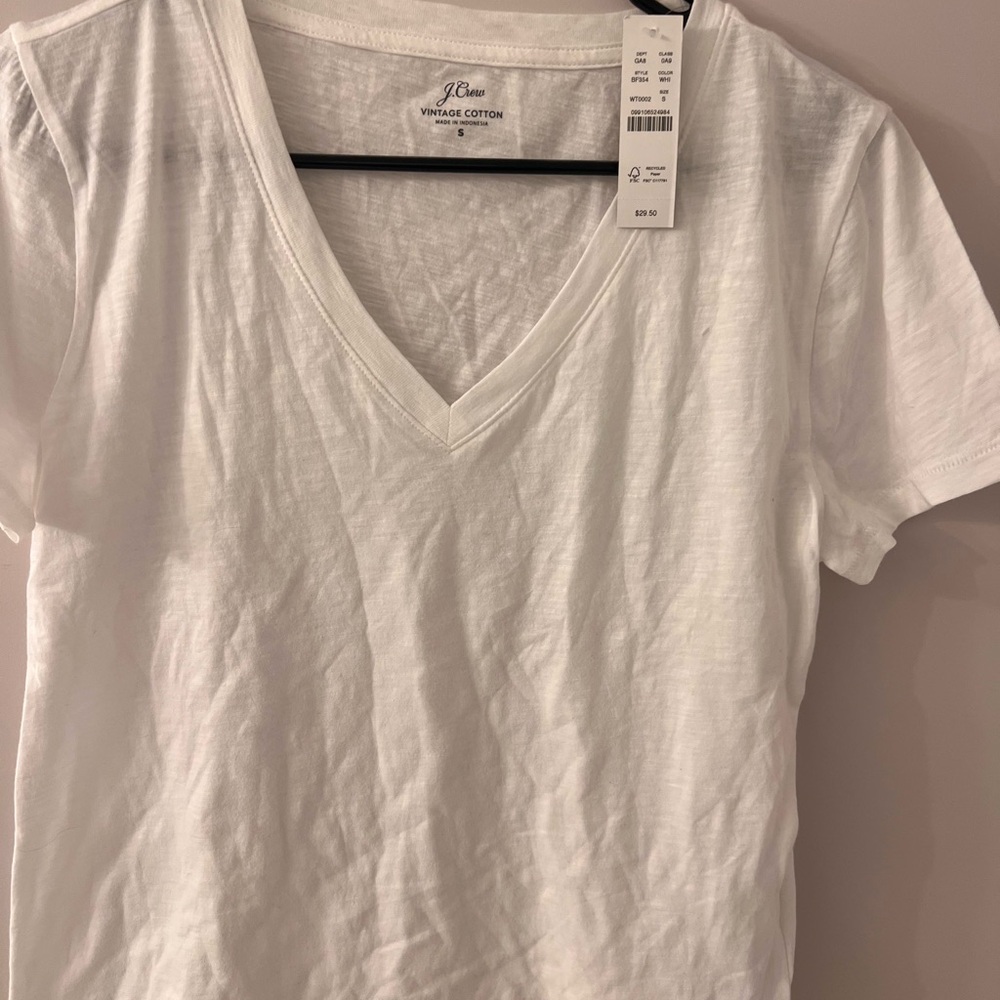 J. Crew Women's White V-Neck Top